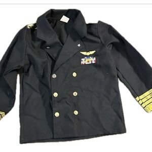 Kids Navy Officer Jacket Kids Costume Size Medium 8-10